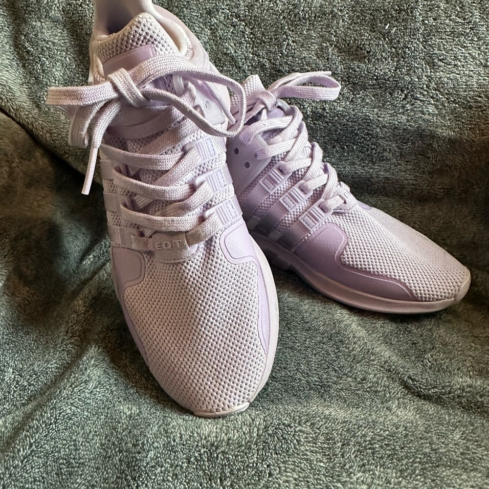 Adidas Purple Athletic Shoes with Knit Mesh Upper